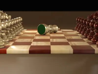 Chess Set Classic Low-poly 3D model