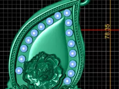 Royal Floral Leaf Pendant  3D Printable Model 3D print model