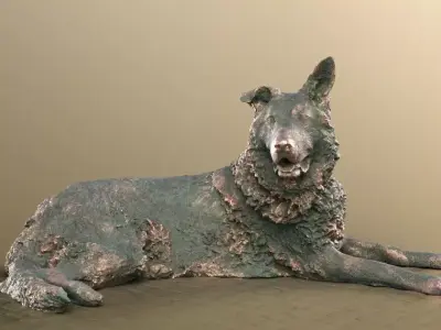 Pepper 10453-02 - Lying Dog Statue Low-poly 3D model