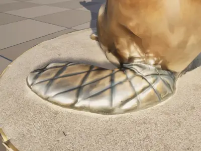 Beaver Statue Low-poly 3D model