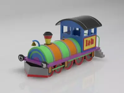 Locomotive colorful toy train Free 3D model