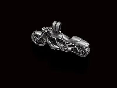 Motorcycle pendant basrelief 3D print model