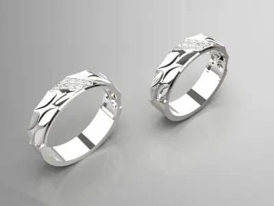 wedding couple ring cr0003 3D print model