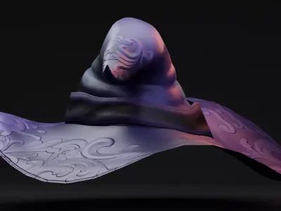 Stylized Halloween Props - Witch Hat Low-poly 3D model