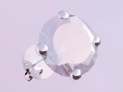 Diamond Earring Low-poly 3D model