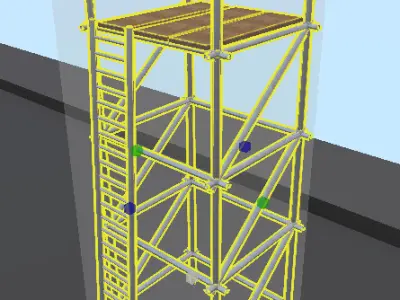 Mesh Scaffolding Set Low-poly 3D model