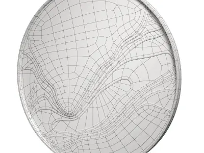 MKMKL Round Three-Dimensional Carved Wall Decoration Painting 3D model