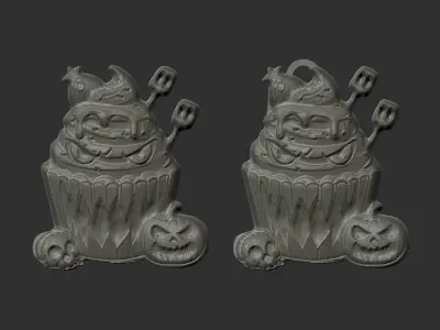 hallowen cup cake decor  3D print model