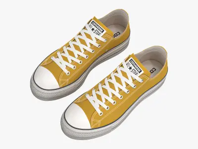 Chuck Taylor All Star Lift Platform Low Top Yellow 3D model