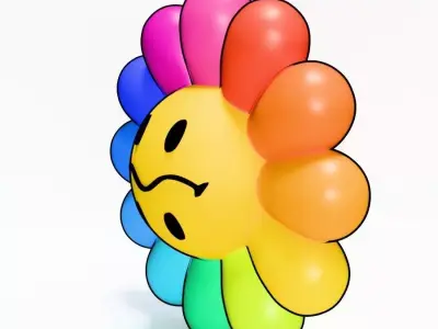 Dual Face Takashi Murakami Flower toy 3D print model