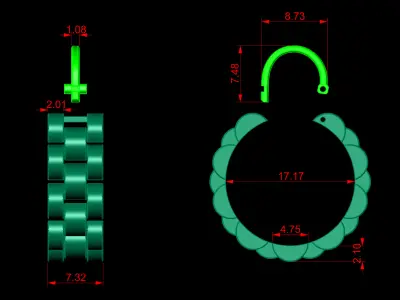 Rolls Earrings 3D print model