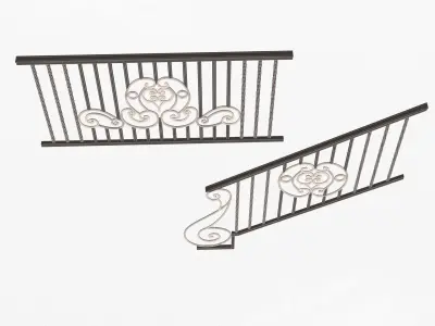Forging Iron Forged Balcony Railing 07 3D model