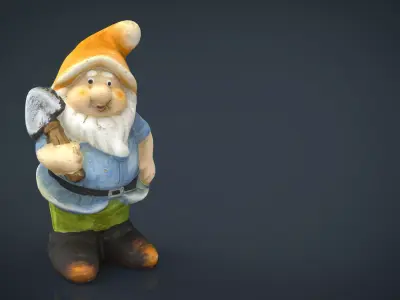 Garden Gnomo 2 Low-poly 3D model