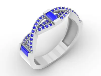 Jewelry Diamond Ring Model RG58 Free 3D print model