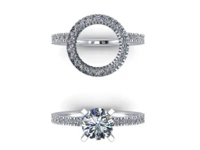 stackable wedding engagement ring 3D print model Free 3D print model