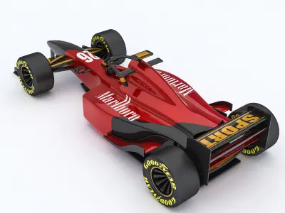 Formula 1 car Low-poly 3D model