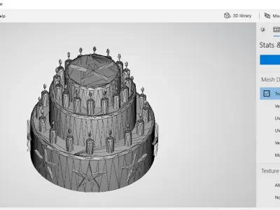 Games White Forest Cake Low-poly 3D model