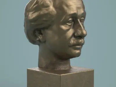 Einstein Bust PBR Low-poly 3D model