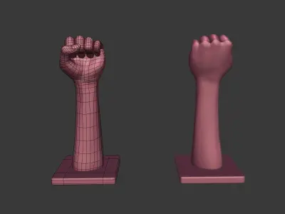 Fist Figurine  Low-poly 3D model