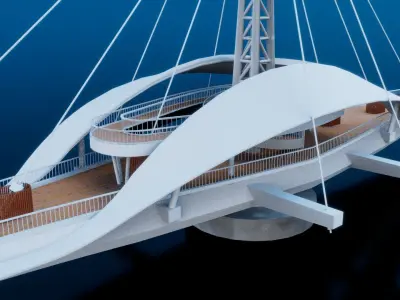 Great Harbor Bridge Low-poly 3D model