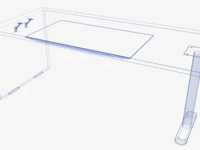 Wooden desk Free low-poly 3D model