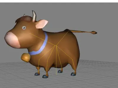 Lowpoly Animal Cartoon - Cow Low-poly 3D model
