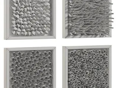 Coral Reef Wall Decoration in frames 2 3D model