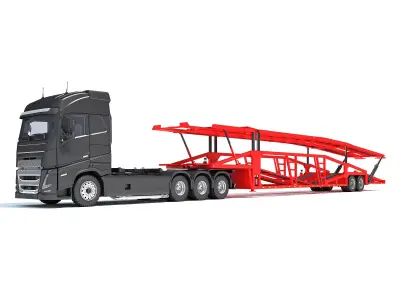 Car Hauler Trailer Semi Truck  3D model