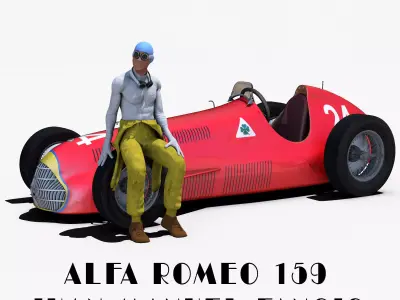 Alfa Romeo Alfetta 159 Low-poly 3D model