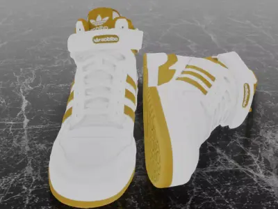ADIDAS FORUM MID - YELLOW 3D SHOES Low-poly 3D model