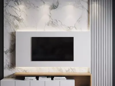 WALL TV SET 1 3D model