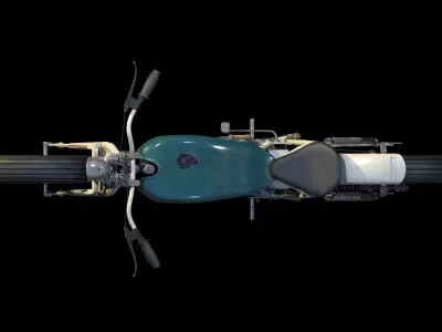 Motorcycle 3d model vintage Low-poly 3D model