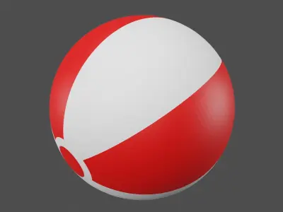 Red Beach Ball Low-poly 3D model