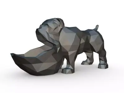 candy bowl English bulldog 3D print model