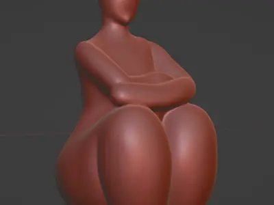 Serenity Woman Sitting Woman Sculpture 3D print model