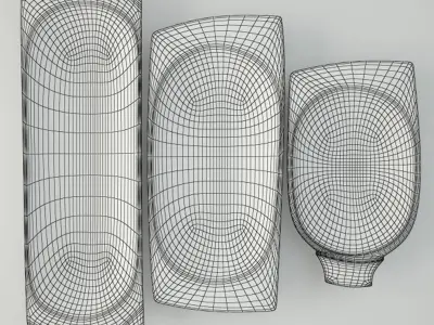 Antique Dough Bowls 5 3D model