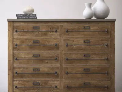 MERCANTILE 10-DRAWER LARGE CHEST 3D model