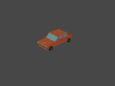 Low Poly Car orange Low-poly 3D model