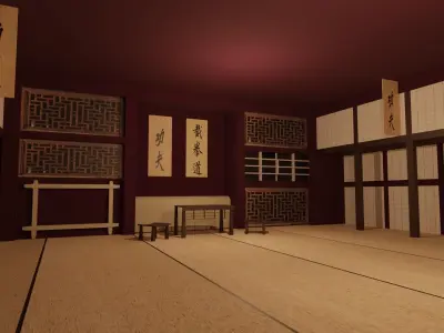 Kung-Fu Hall Low-poly 3D model