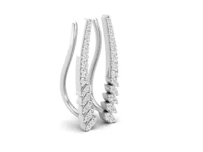 AV 374 Diamond Ladies Climber Earrings 3D print model