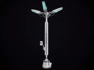 Sci-Fi radio antenna Low-poly 3D model