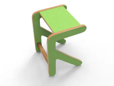 Little Row Chair Low-poly 3D model