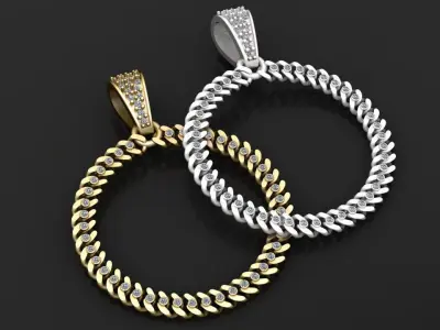 cuban link pendant 3D printable model   3D print model