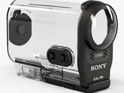 Sony SPK-AS2 Case for HDR-AS200V action camera Low-poly 3D model