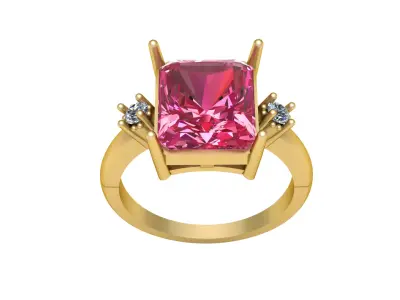 RED RUBY SIMPLE PRECIOUS RING 3D PRINTABLE MODEL 3D print model