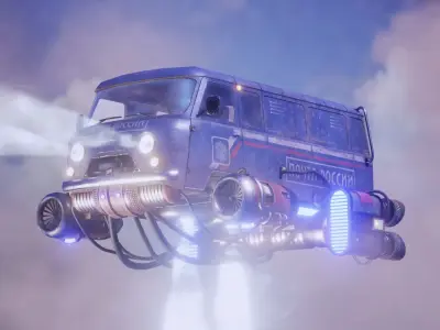 Flying Car  Low-poly 3D model