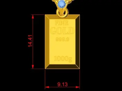Gold 100 Percent Pendant  Free 3D model
