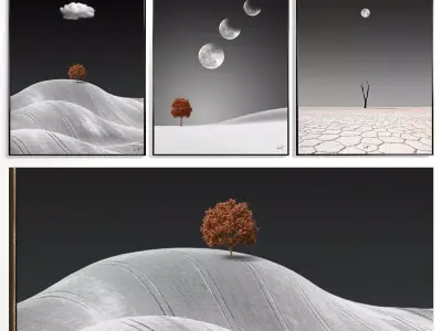 Abstract Painting Set of 3 pieces - No 13 Low-poly 3D model