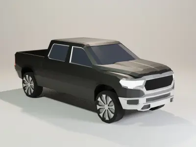 Low Poly Ram Pickup Truck Low-poly 3D model
