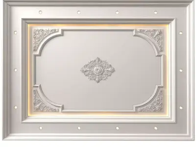 Ceiling coffered with lighting in a classic style 3D model